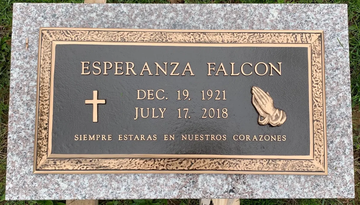 Bronze grave marker — cast example 6